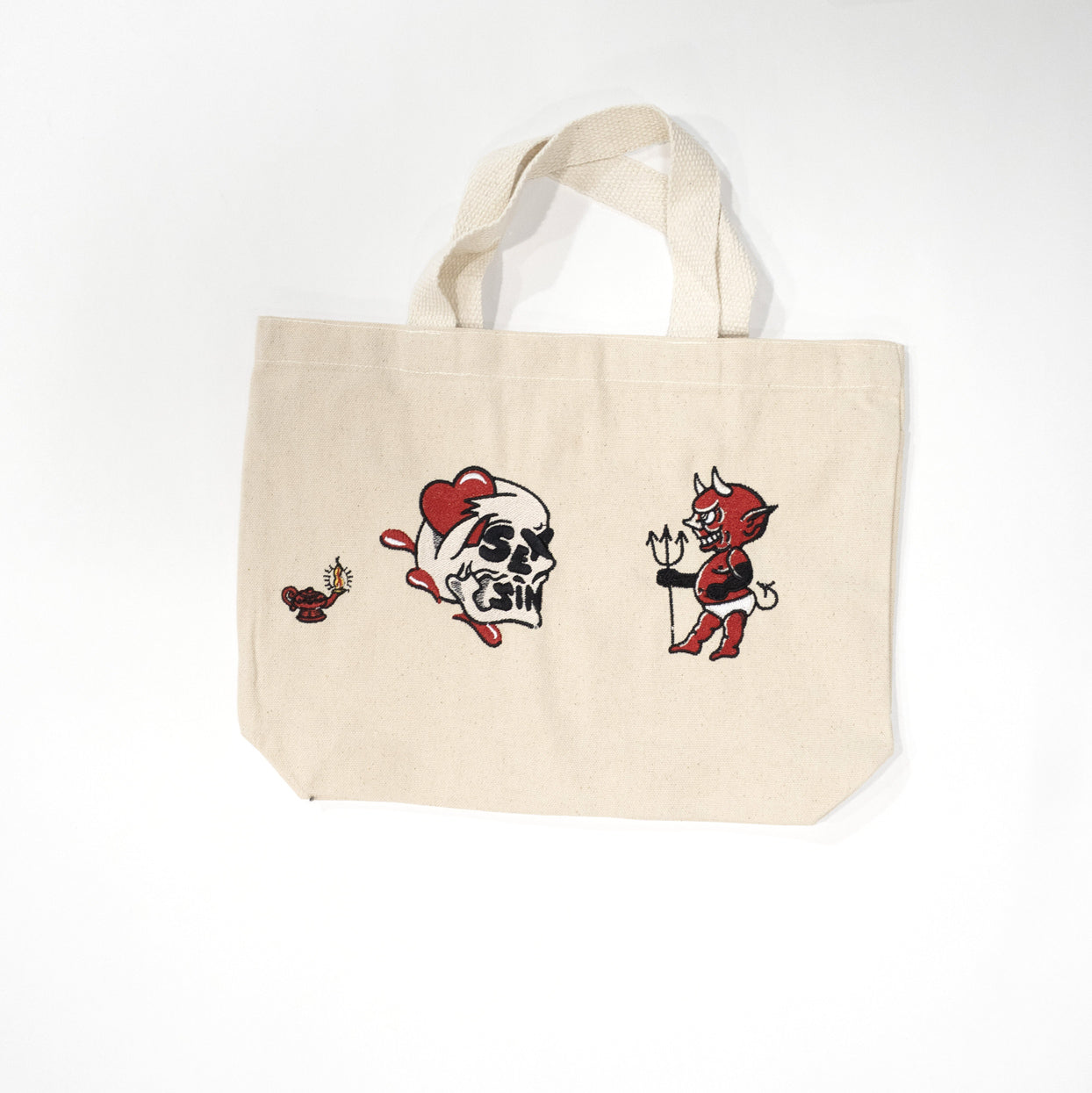 Small Canvas Tote Bag - Red Devil