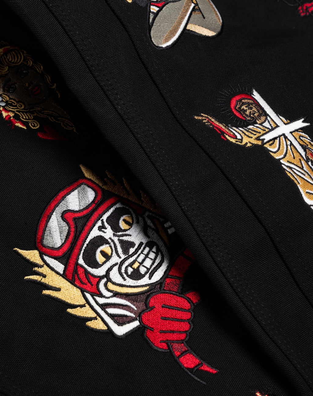 Embroidered Carhartt Double Knee Pants - Black III