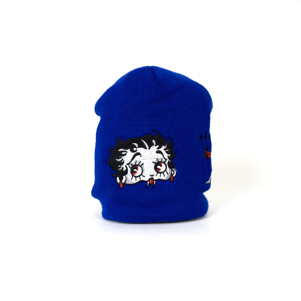 Embroidered 8 1/2" Skull Cap - Blue