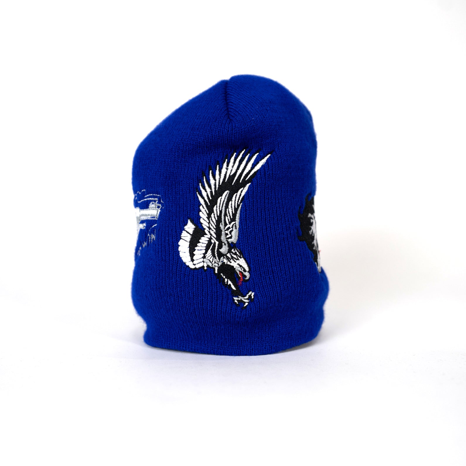 Embroidered 8 1/2" Skull Cap - Blue