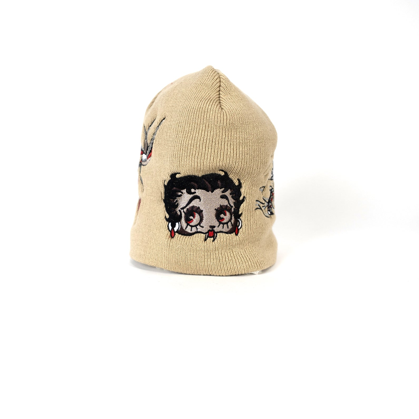 Embroidered 8 1/2" Skull Cap - Tan