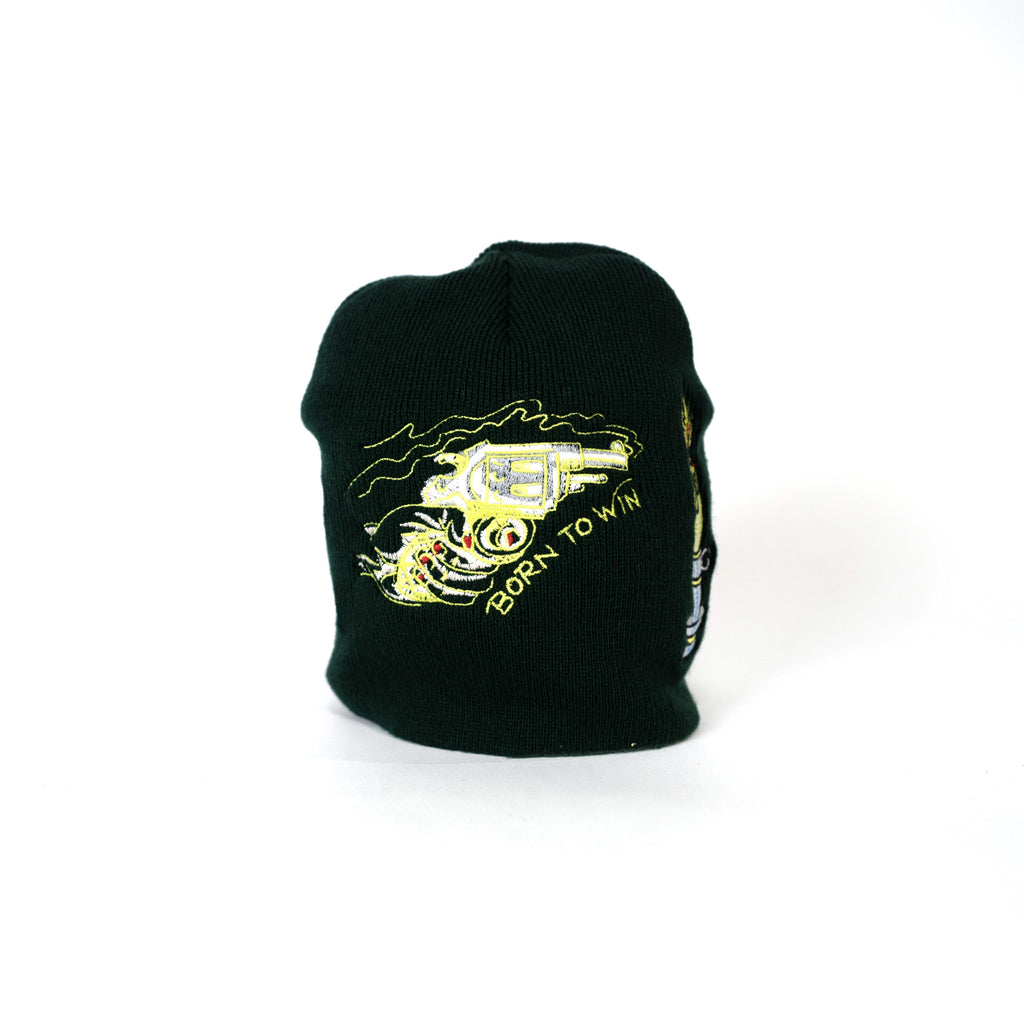 Embroidered 8 1/2" Skull Cap - Green