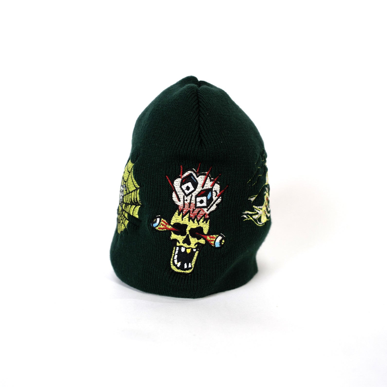 Embroidered 8 1/2" Skull Cap - Green