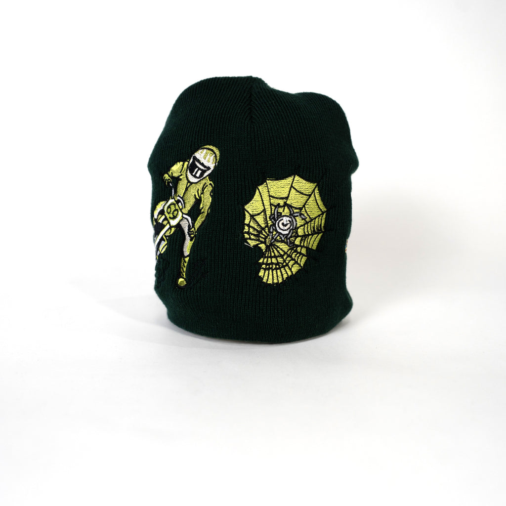 Embroidered 8 1/2" Skull Cap - Green