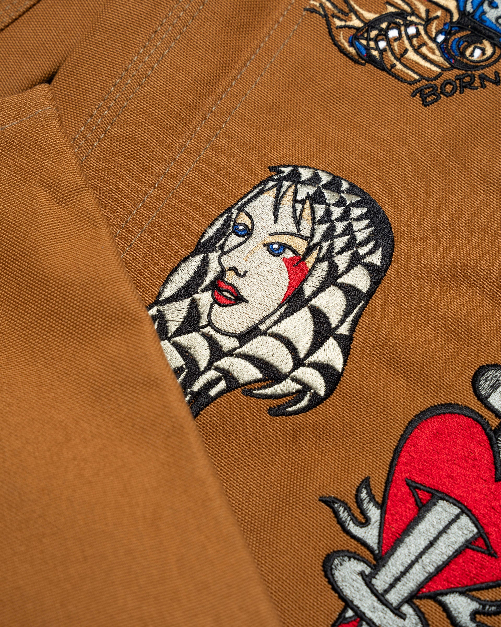 Embroidered Carhartt Double Knee Pants - Sand