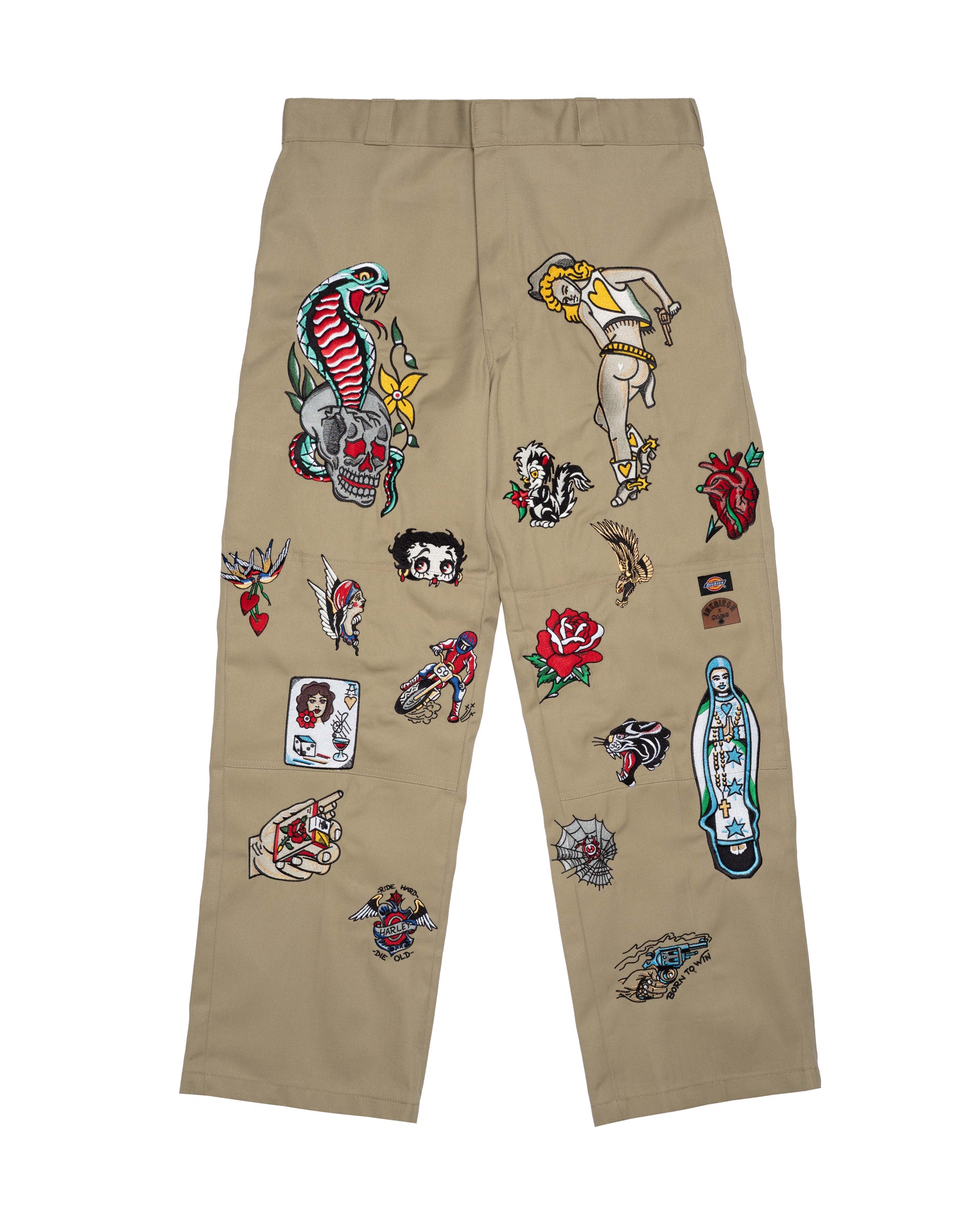 Embroidered Dickies Work Pant - Khaki