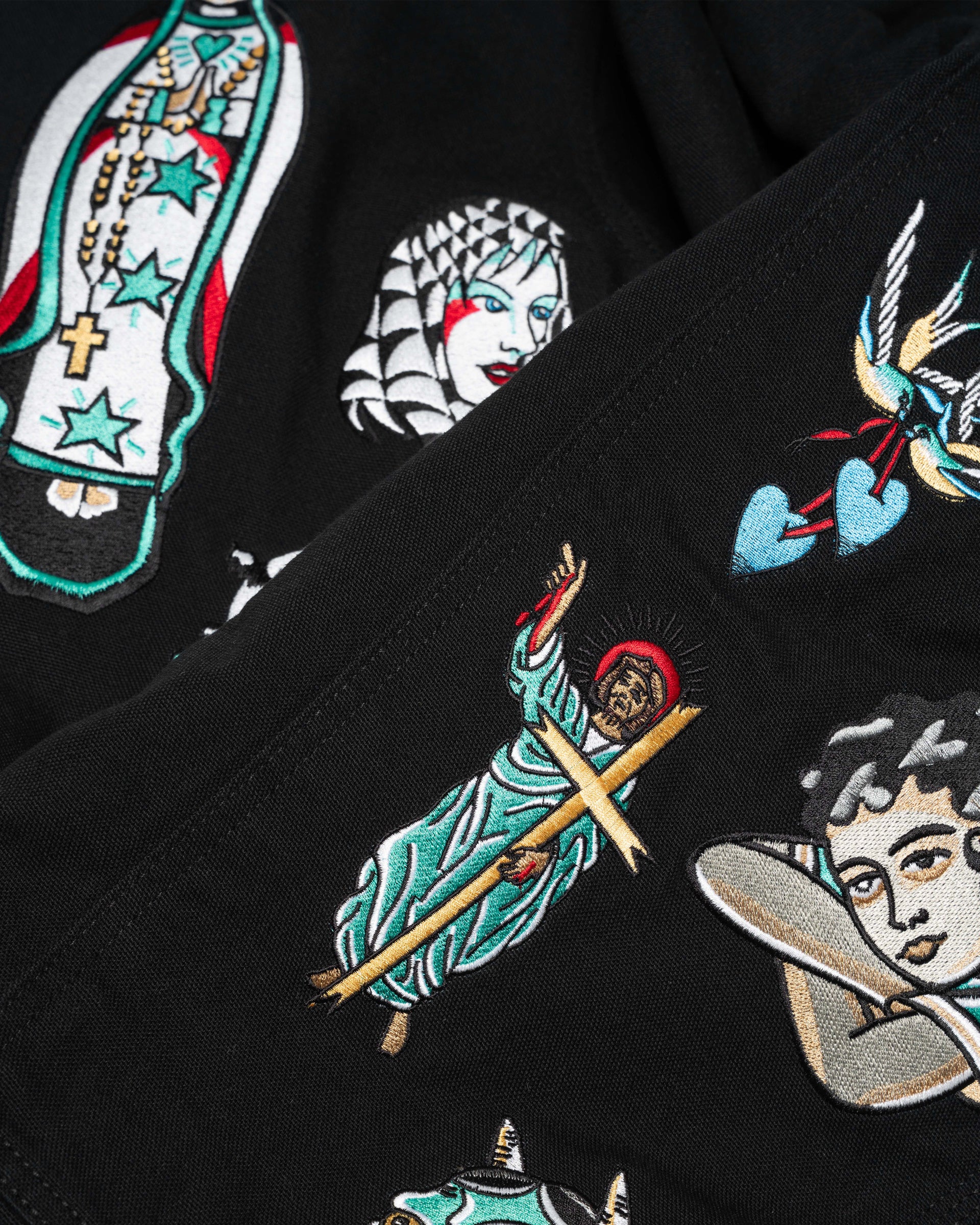 Embroidered Carhartt Double Knee Pants - Black