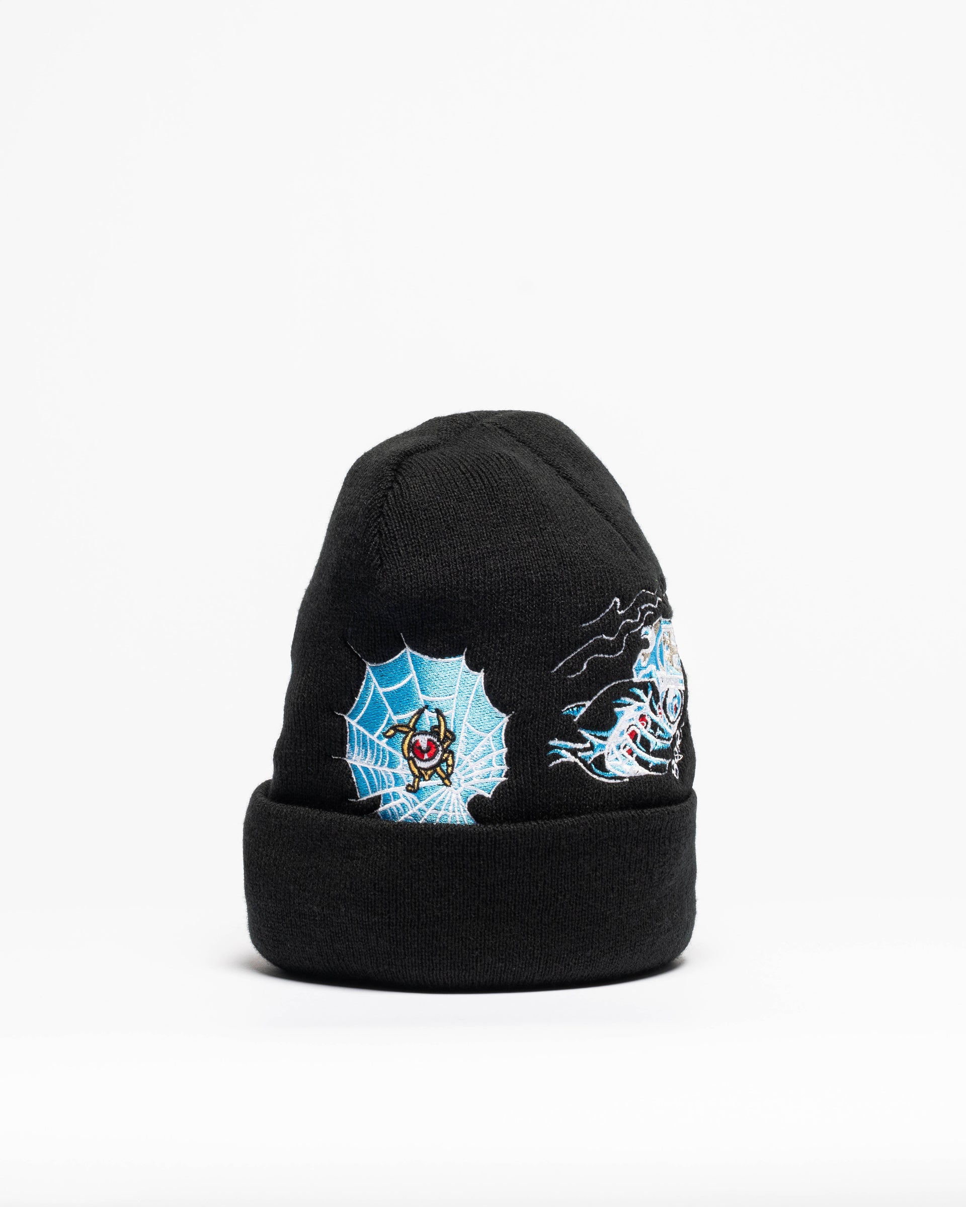 Embroidered 12" Cuffed Beanie - Black & Blue